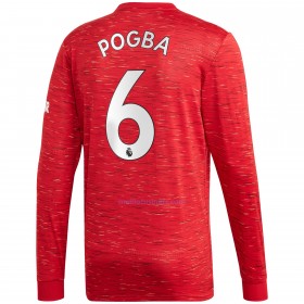Maillot de Foot Manchester United Paul Pogba 6 Domicile 2020-21 Manches Longues